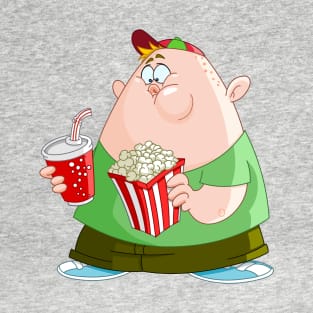 Kid with Popcorn and Soda T-Shirt